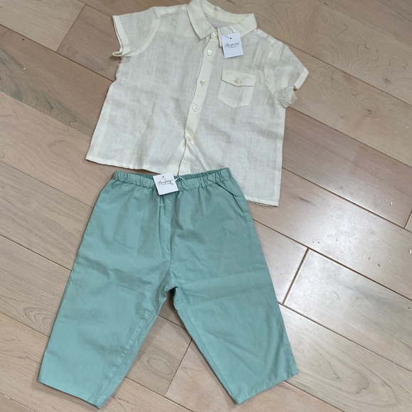 Bonpoint Other - Bonpoint boys white linen dress shirt & cotton pants